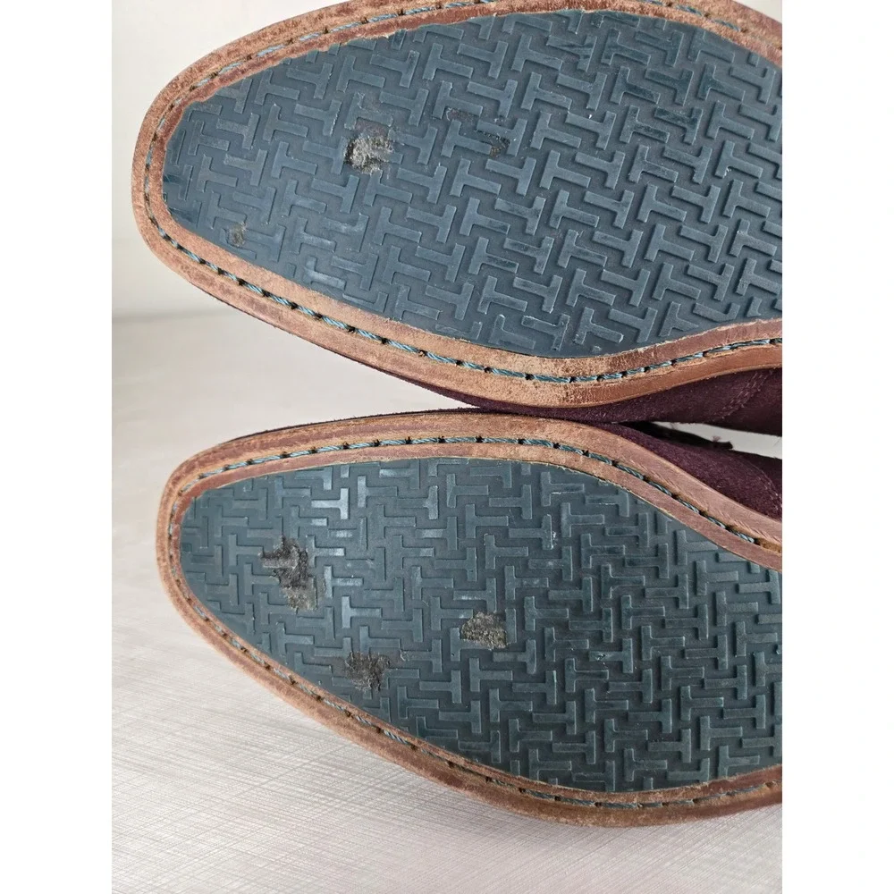 Ted Baker London SIBLAC Burgundy Suede Loafers Mens US 11 EU 44 Parrot Print